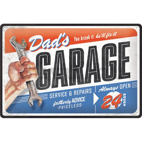 Fémtáblák: Dads garage - 30x20 cm