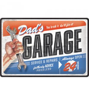 Fémtáblák: Dads garage - 30x20 cm