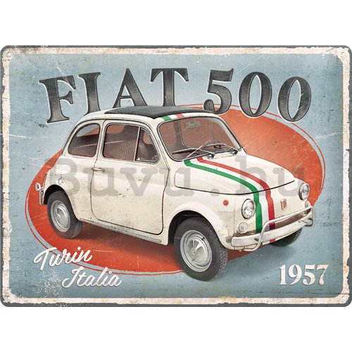 Fémtáblák: Fiat 500 (Turin Italia) - 40x30 cm