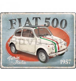 Fémtáblák: Fiat 500 (Turin Italia) - 40x30 cm