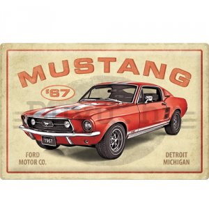 Fémplakát: Ford Mustang GT 1967 Red - 60x40 cm
