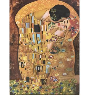 Vászonkép: Csók, Gustav Klimt - 75x100 cm