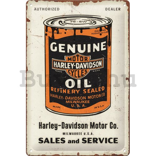 Fémtáblák: Harley-Davidson - Genuine Oil Can - 30x20 cm