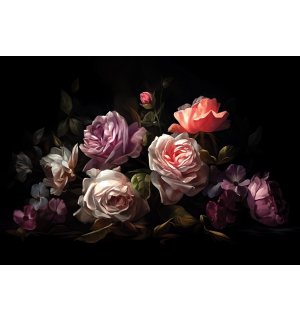 Vlies fotótapéta: Art painting flowers roses - 254x184 cm