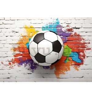 Vlies fotótapéta: Imitation brick wall football - 254x184 cm