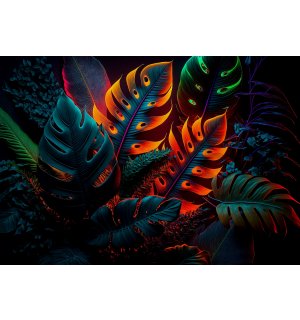 Vlies fotótapéta: Nature leaves art neon - 416x290 cm
