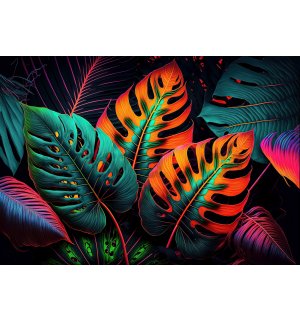 Vlies fotótapéta: Nature leaves art neon - 520x318 cm