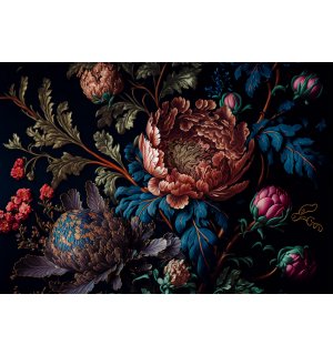 Vlies fotótapéta: Flowers peonies painting leaves - 416x290 cm