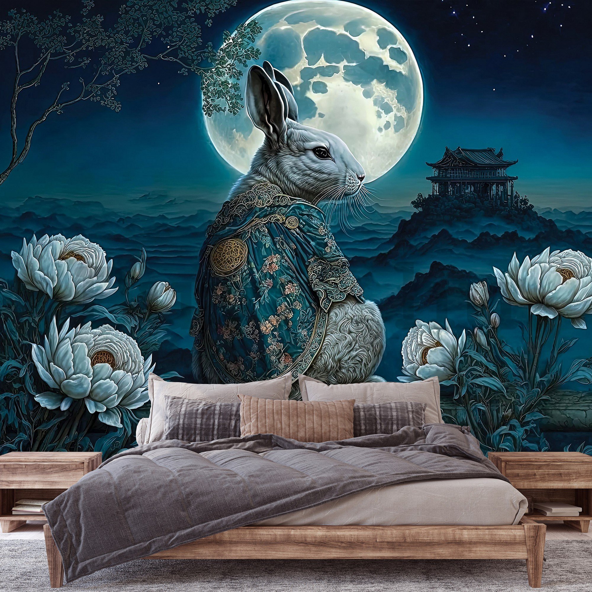 Vlies fotótapéta: Art Orient rabbit moon - 416x290 cm