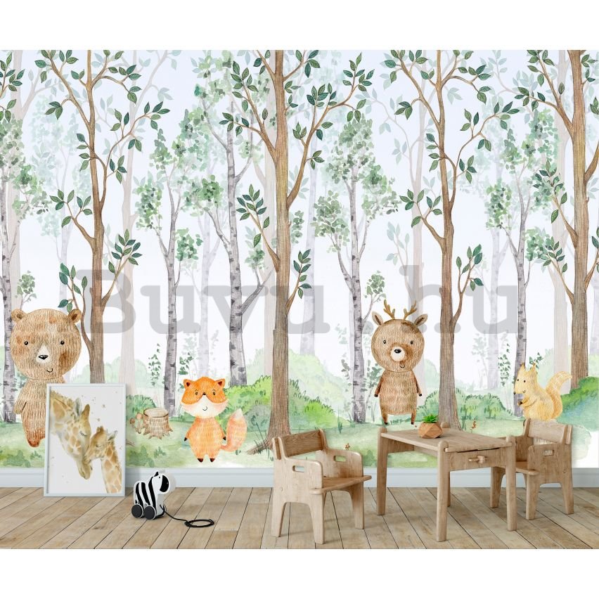 Vlies fotótapéta: For kids forest animals - 254x184 cm