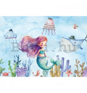 Vlies fotótapéta: For kids mermaid watercolour (1) - 254x184 cm