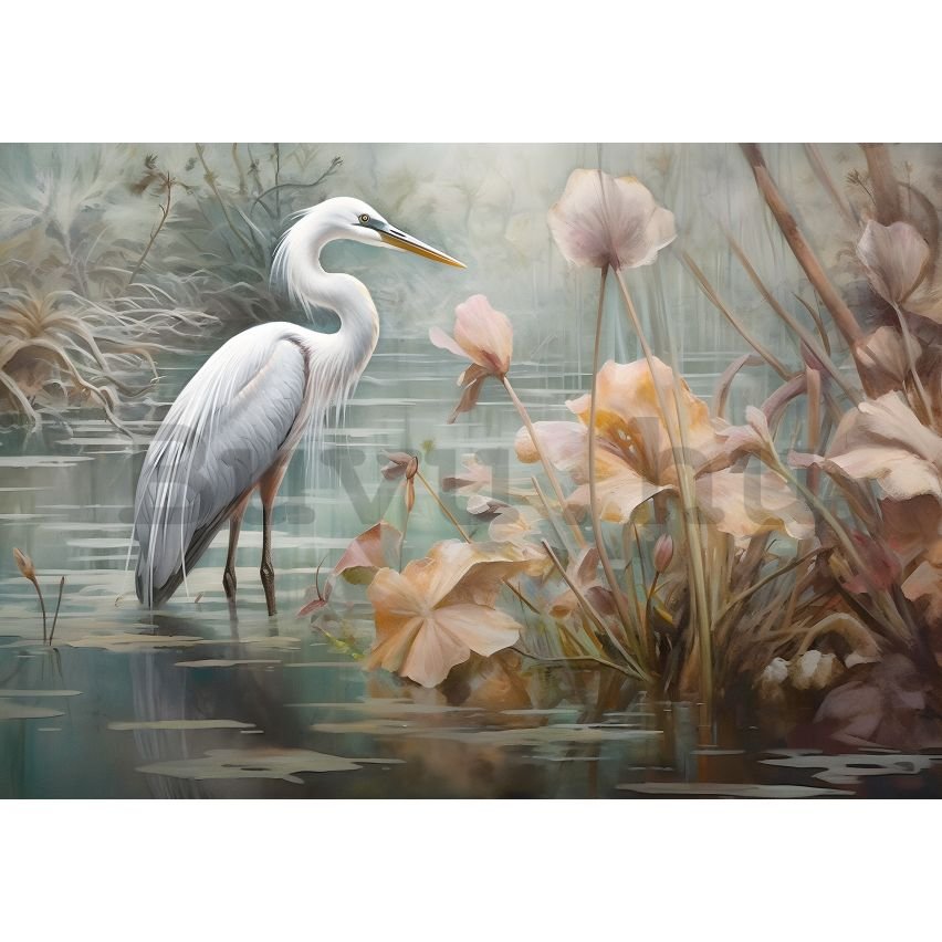 Vlies fotótapéta: Art Abstract Birds Flowers Nature - 254x184 cm