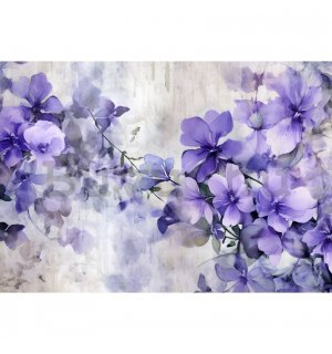 Vlies fotótapéta: Violet Romantic Painted Flowers (1) - 254x184 cm