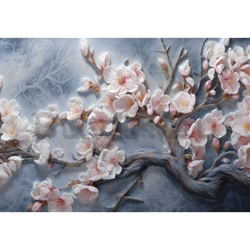 Vlies fotótapéta: Art Nature Painted Branches Flowers - 254x184 cm