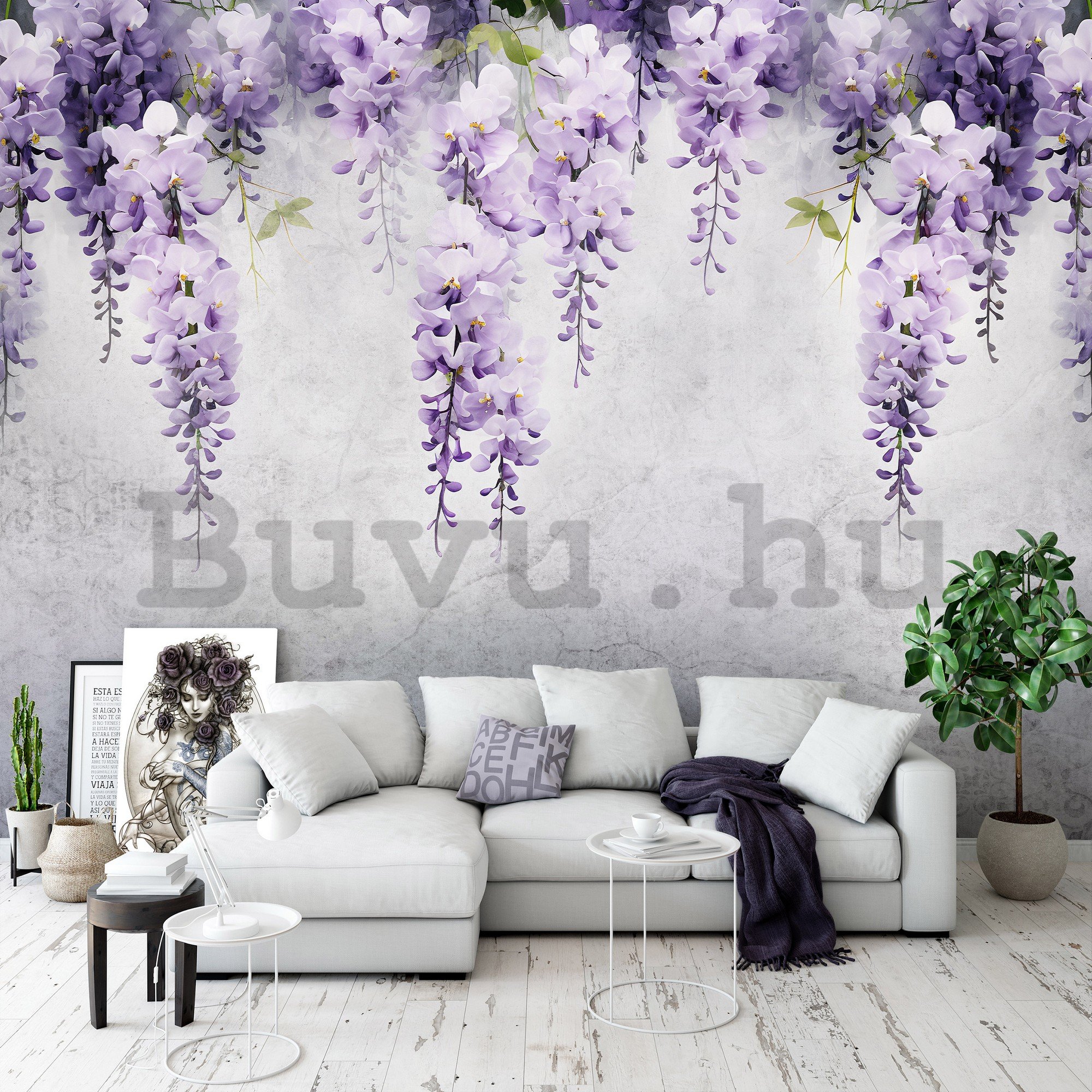 Vlies fotótapéta: Flowers Violet Wisteria Romantic (1) - 254x184 cm