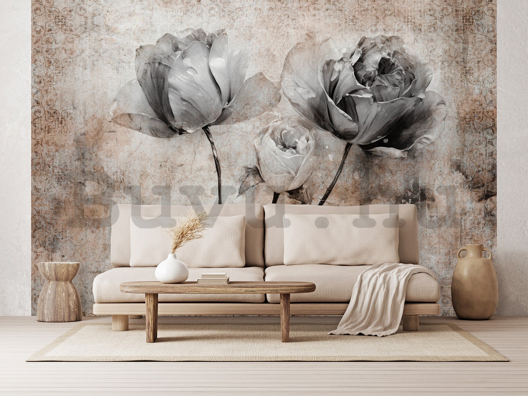Vlies fotótapéta: Flowers Roses Structure (1) - 254x184 cm