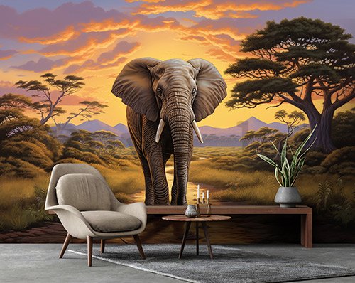 Vlies fotótapéta: Animals Elephant Safari - 254x184 cm