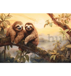 Vlies fotótapéta: Sloths Wild Animals - 254x184 cm