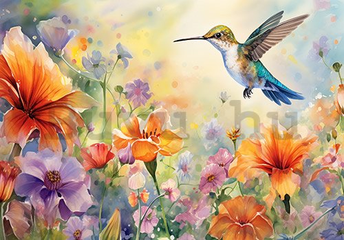 Vlies fotótapéta: Hummingbird - 254x184 cm