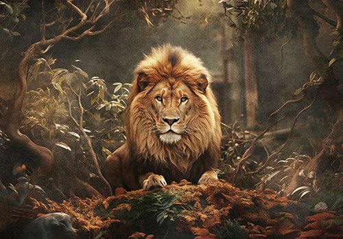 Vlies fotótapéta: Animals Cats Lion - 254x184 cm