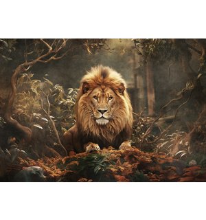 Vlies fotótapéta: Animals Cats Lion - 254x184 cm
