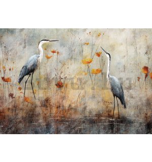 Vlies fotótapéta: Art Abstract Birds Herons - 254x184 cm