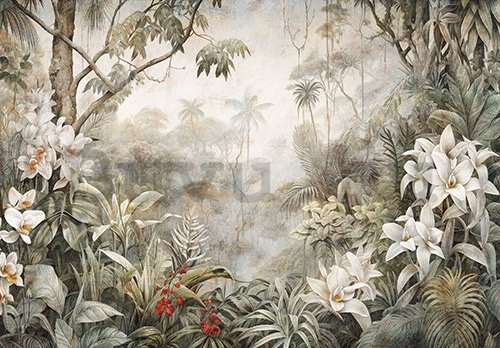 Vlies fotótapéta: Nature Leaves Exotic Jungle - 254x184 cm