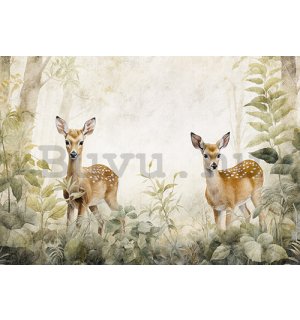 Vlies fotótapéta: For children Forest Roe Deer - 254x184 cm