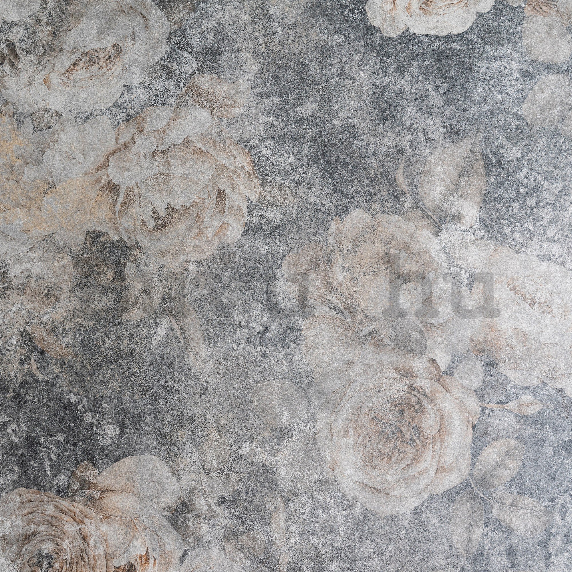 Vlies fotótapéta: Imitation structure flowers concrete - 368x254 cm