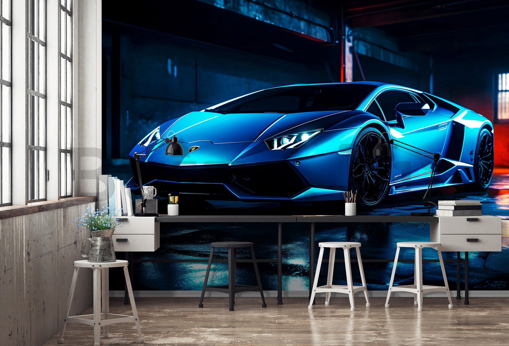 Vlies fotótapéta: Car Lamborghini luxurious neon (1) - 368x254 cm