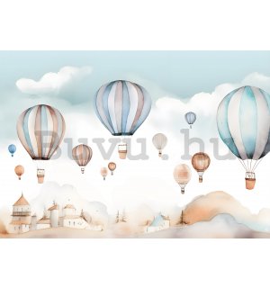 Vlies fotótapéta: For kids fairytale watercolour balloons - 368x254 cm