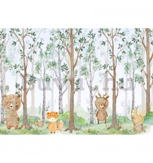 Vlies fotótapéta: For kids forest animals - 368x254 cm