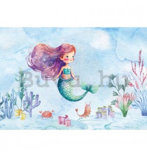 Vlies fotótapéta: For kids mermaid watercolour - 368x254 cm