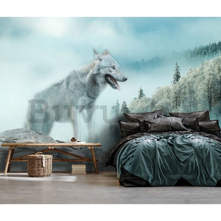 Vlies fotótapéta: Nature forest wolf snow - 368x254 cm