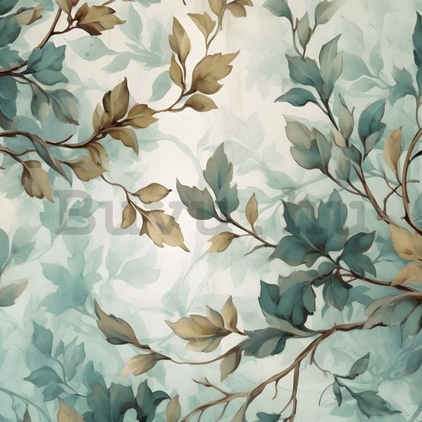 Vlies fotótapéta: Art Painted Leaves Branches - 368x254 cm