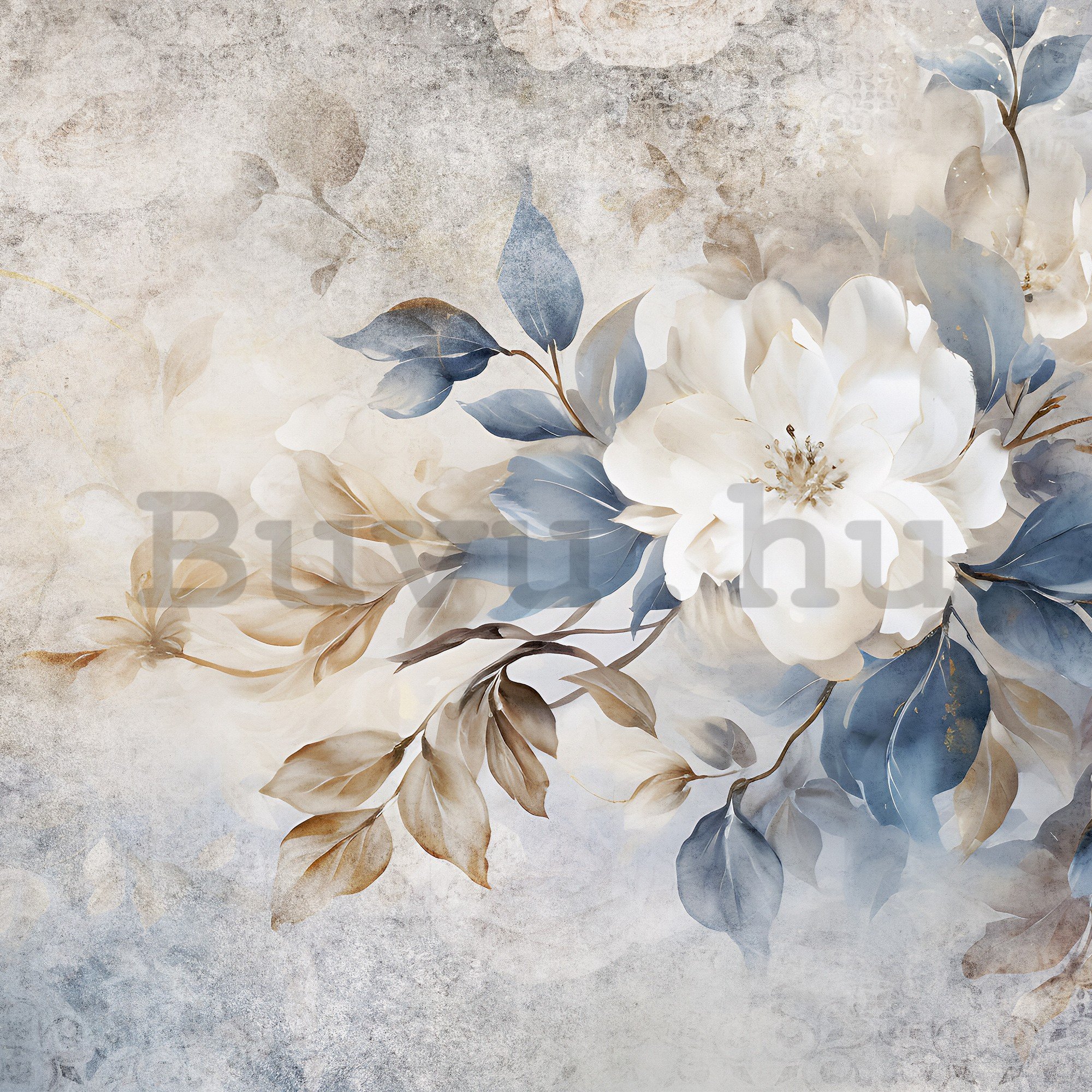 Vlies fotótapéta: Pastel Blue Flowers - 368x254 cm