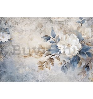 Vlies fotótapéta: Pastel Blue Flowers - 368x254 cm