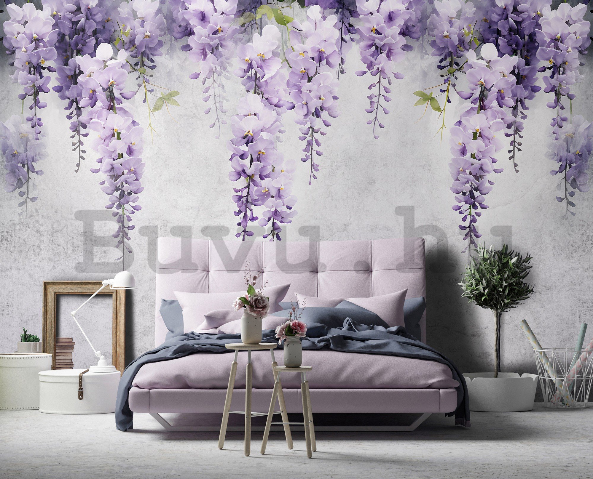 Vlies fotótapéta: Flowers Violet Wisteria Romantic (1) - 368x254 cm