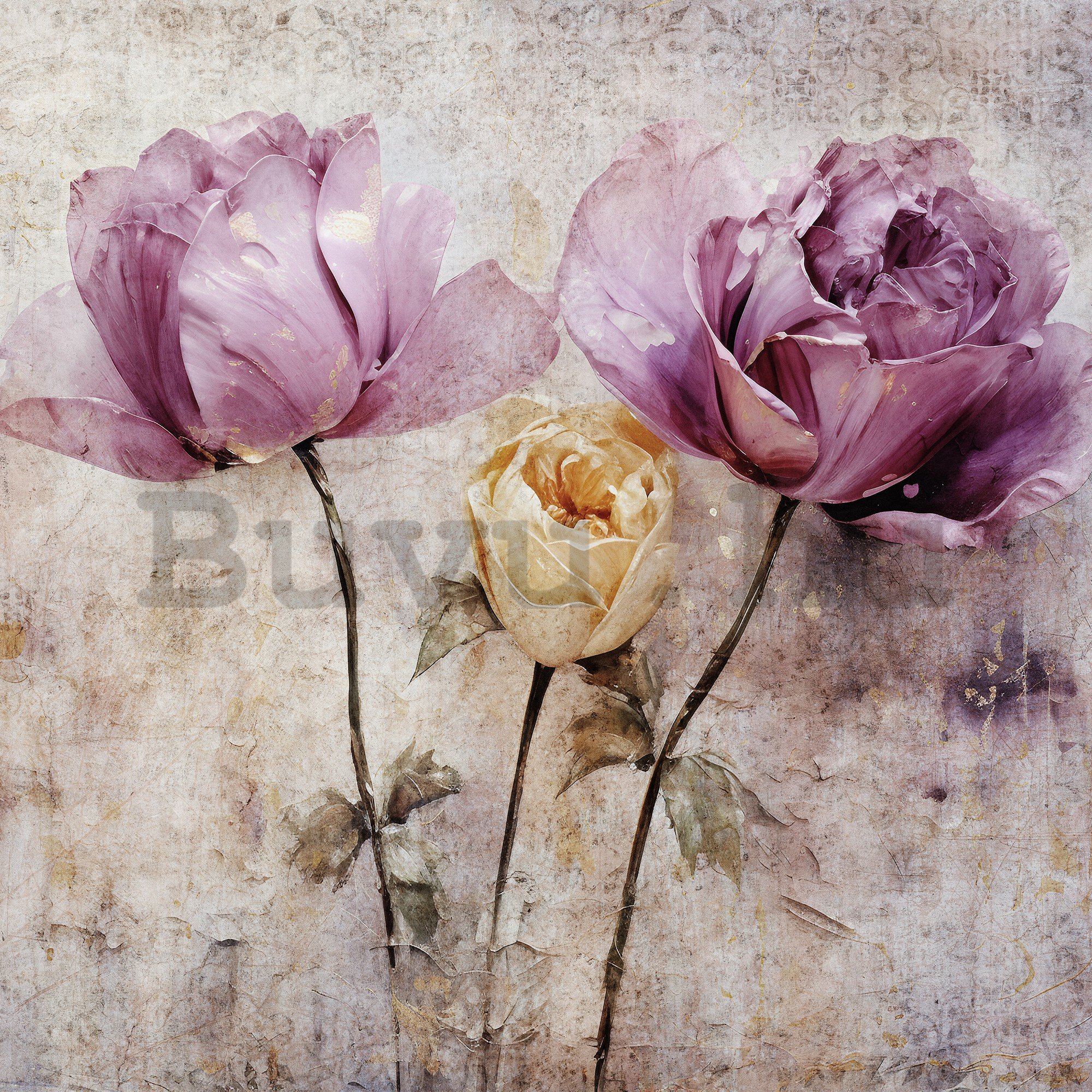 Vlies fotótapéta: Flowers Roses Structure - 368x254 cm