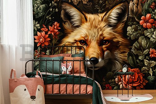 Vlies fotótapéta: Fox Flowers - 368x254 cm