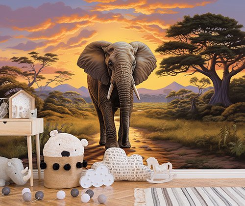 Vlies fotótapéta: Animals Elephant Safari - 368x254 cm