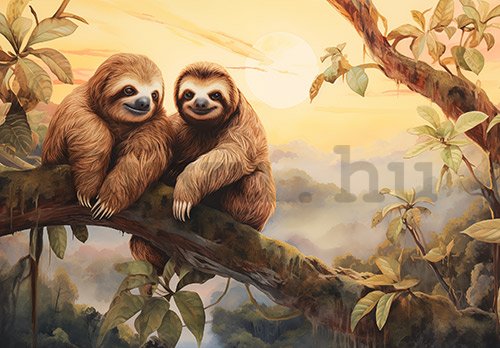 Vlies fotótapéta: Sloths Wild Animals - 368x254 cm