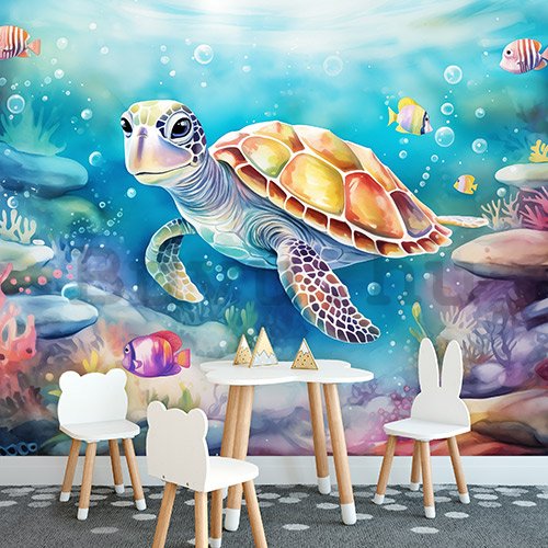 Vlies fotótapéta: For Children Animals Turtle - 368x254 cm