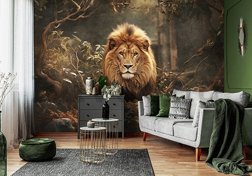 Vlies fotótapéta: Animals Cats Lion - 368x254 cm