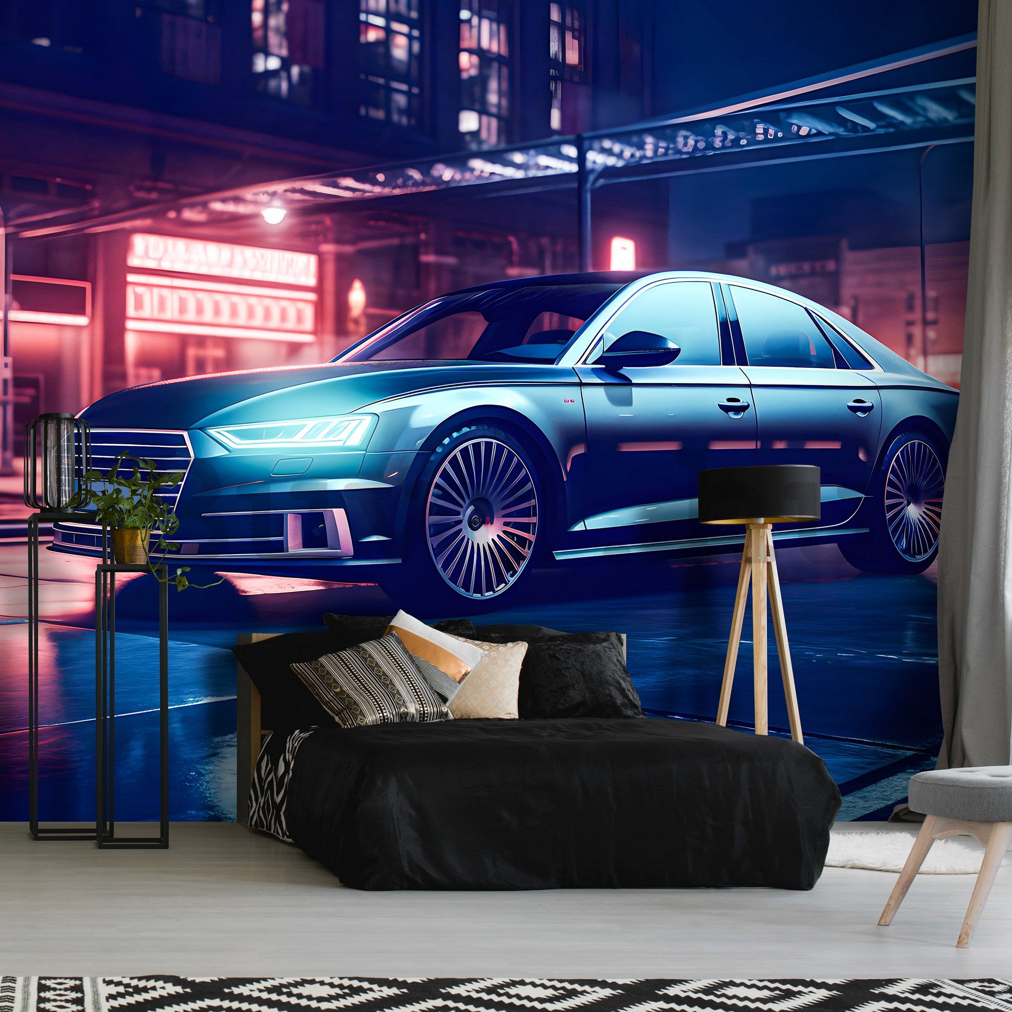 Vlies fotótapéta: Car Audi city neon - 152,5x104 cm