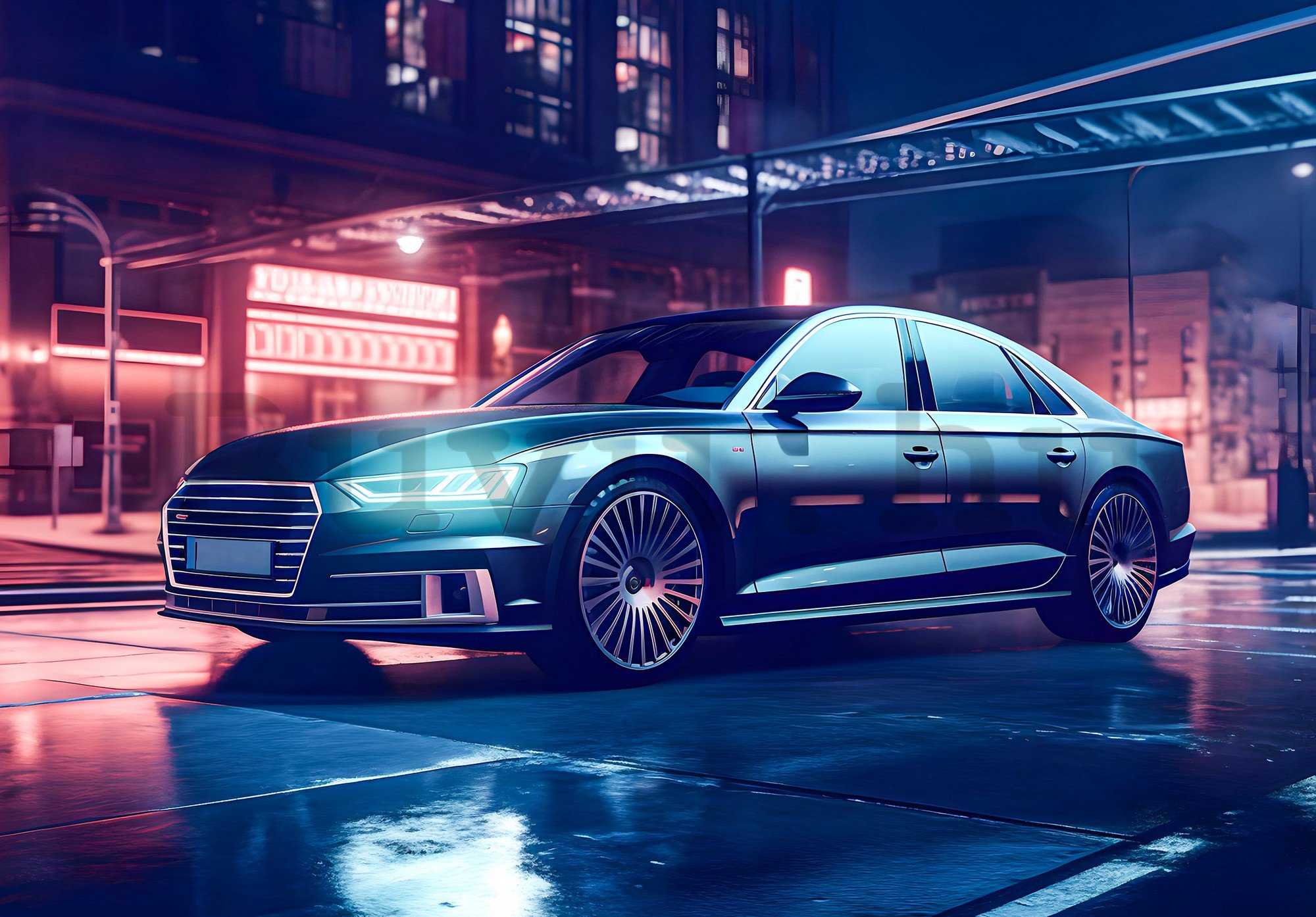 Vlies fotótapéta: Car Audi city neon - 152,5x104 cm