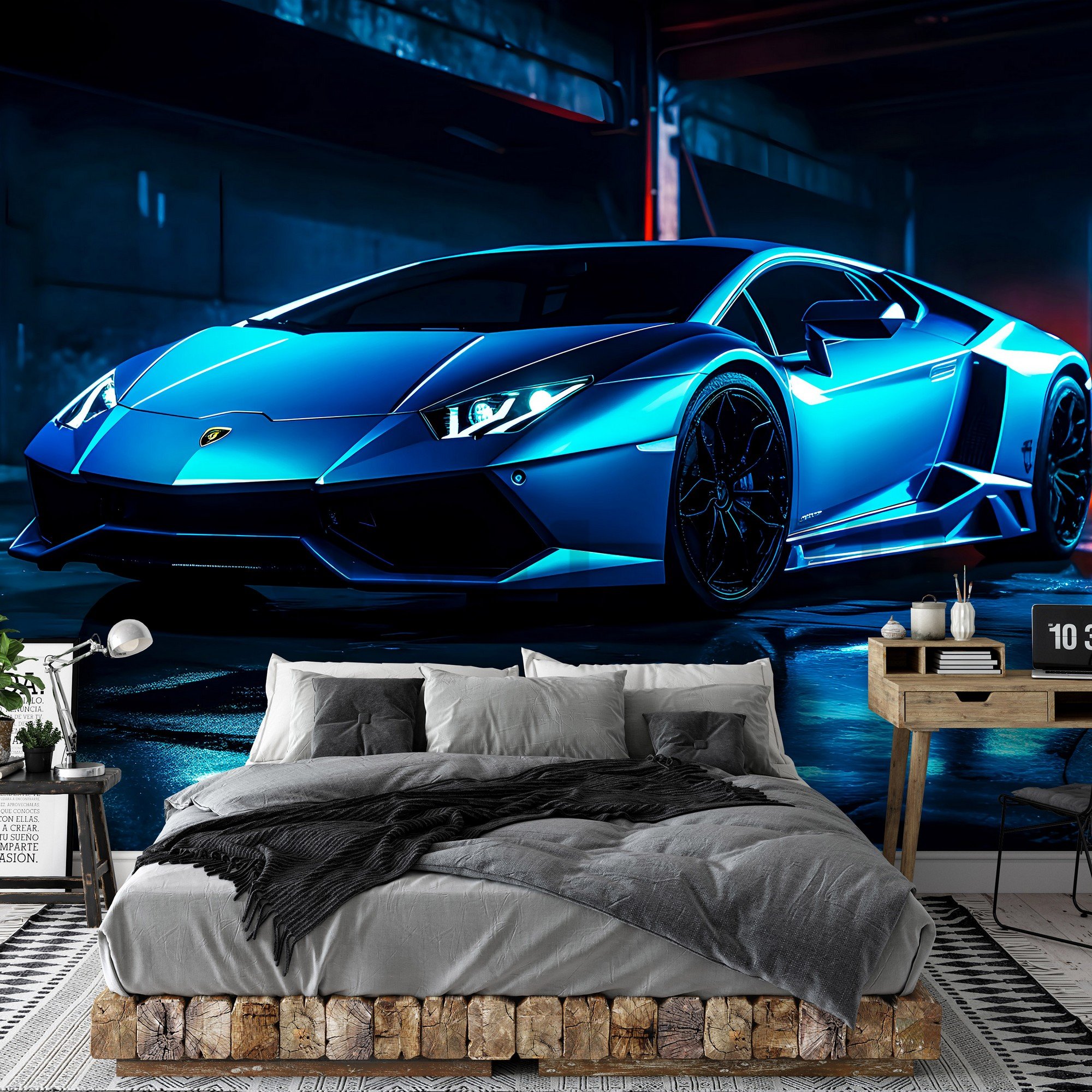 Vlies fotótapéta: Car Lamborghini luxurious neon (1) - 152,5x104 cm