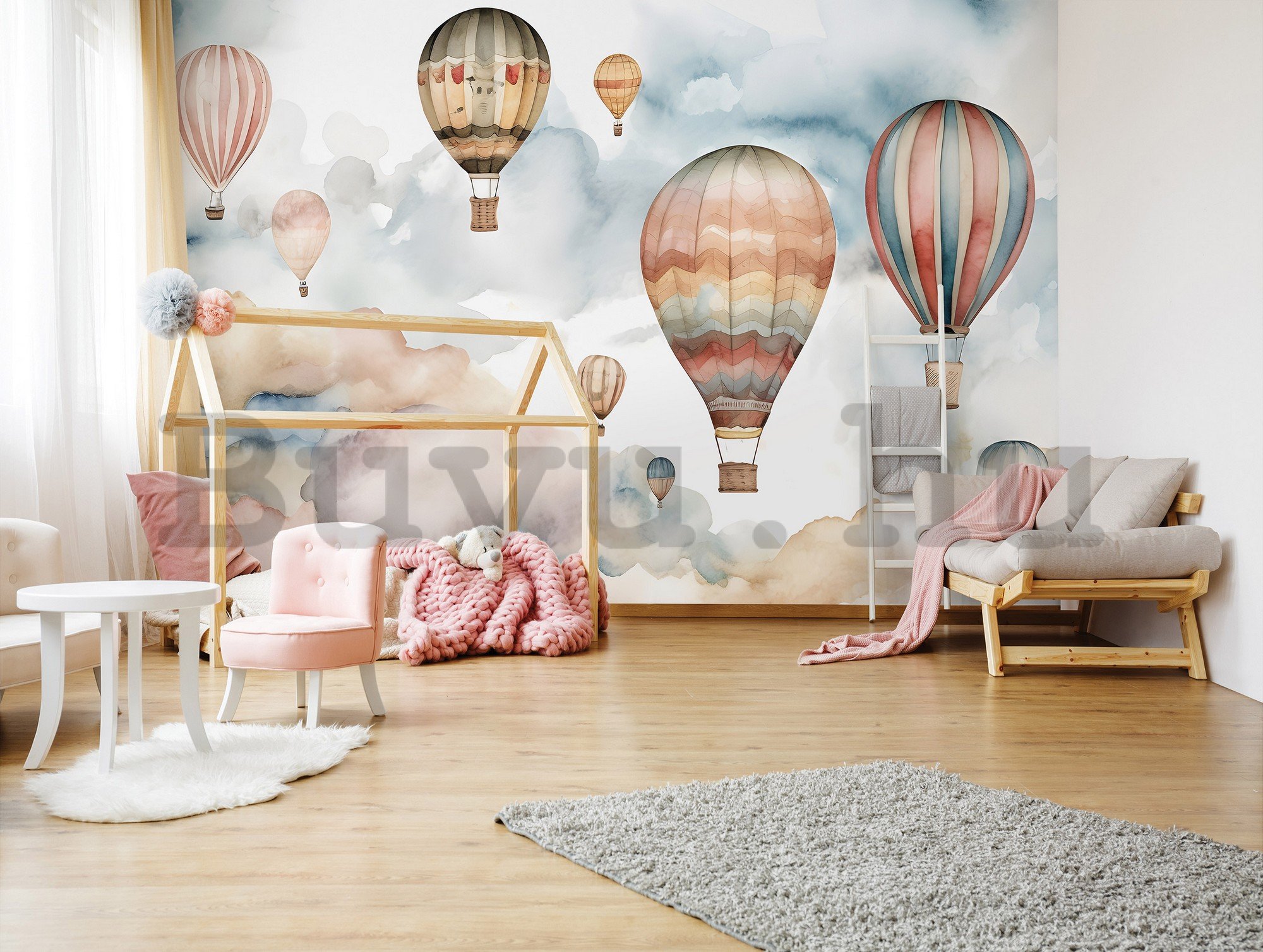 Vlies fotótapéta: For kids fairytale watercolour balloons (1) - 152,5x104 cm