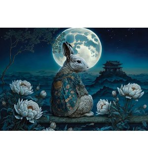 Vlies fotótapéta: Art Orient rabbit moon - 152,5x104 cm