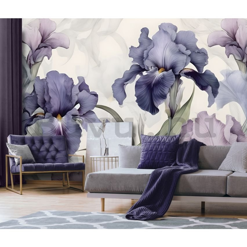 Vlies fotótapéta: Nature Flowers Modern Romantic Iris - 152,5x104 cm